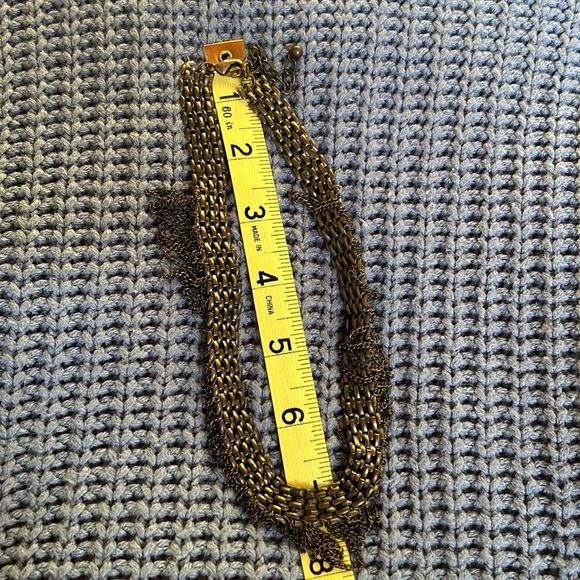 metal woven and fringe necklace - Picture 5 of 5